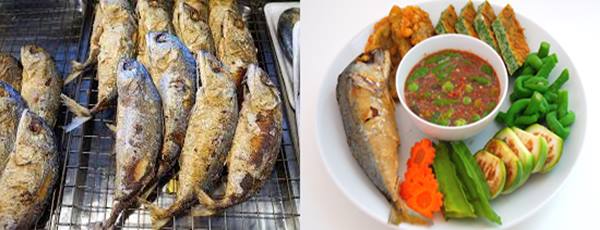 น้ำพริกปลาทู+ปลาทูทอด+ผักเคียง อาหารลดน้ำหนัก