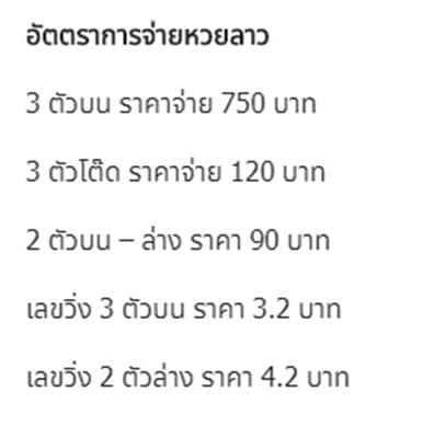 อัตตราจ่ายหวยลาวชุด