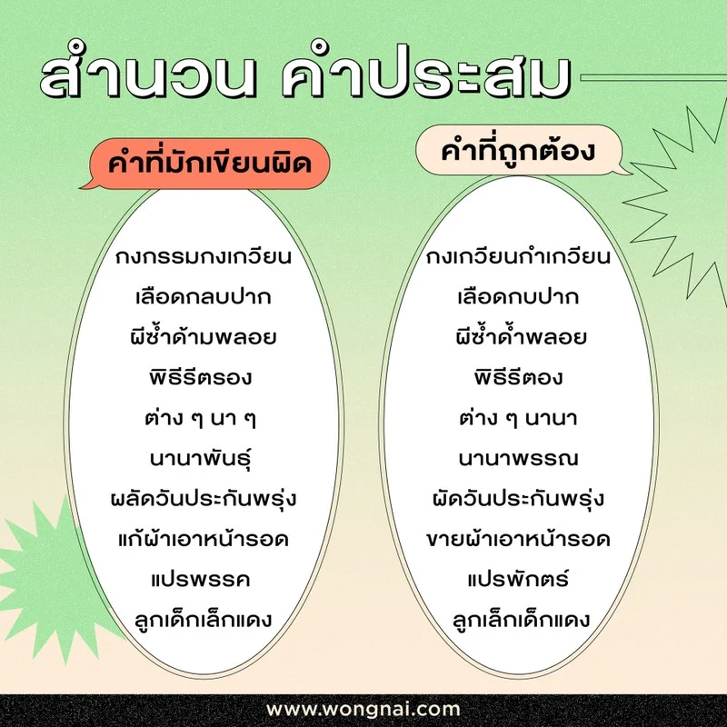 คำที่มักเขียนผิด สำนวน